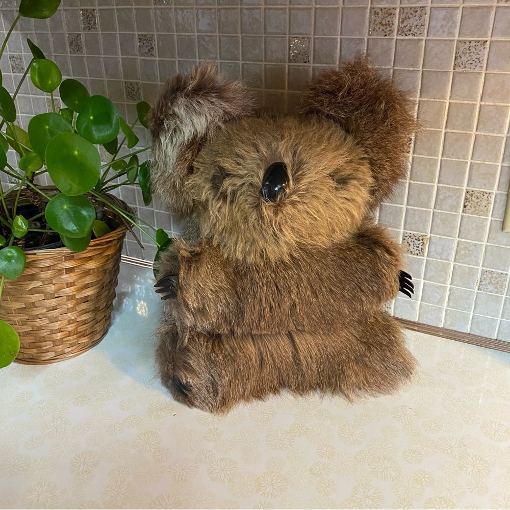 Vintage Australian Koala bear real fur plush stuffed animal Australia realistic
